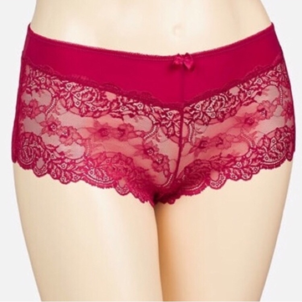 3X 22/24W Pomegranate Lace Boy Short